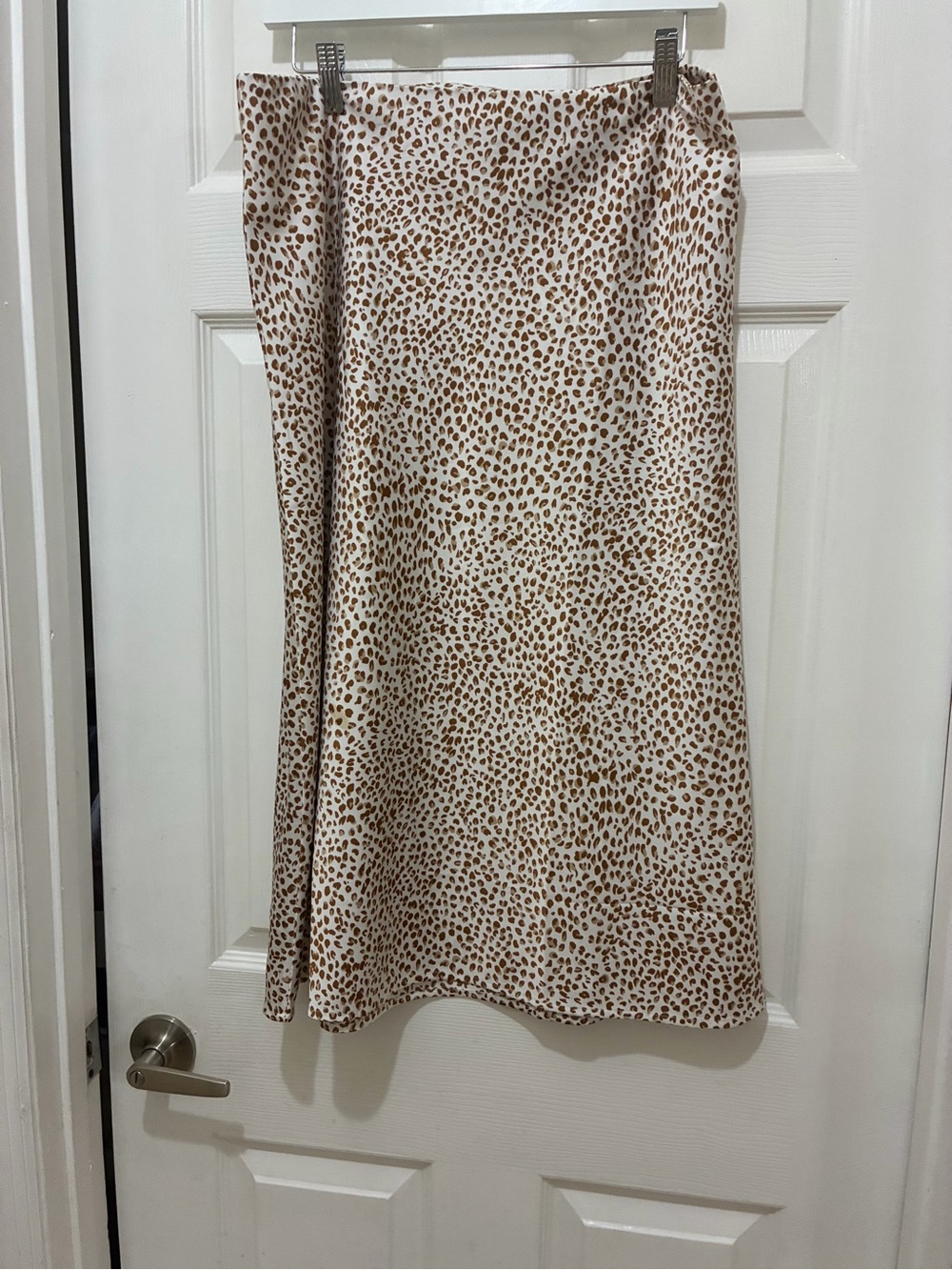J. Crew Leopard-Pattern Midi Slip Skirt in Beige and Brown